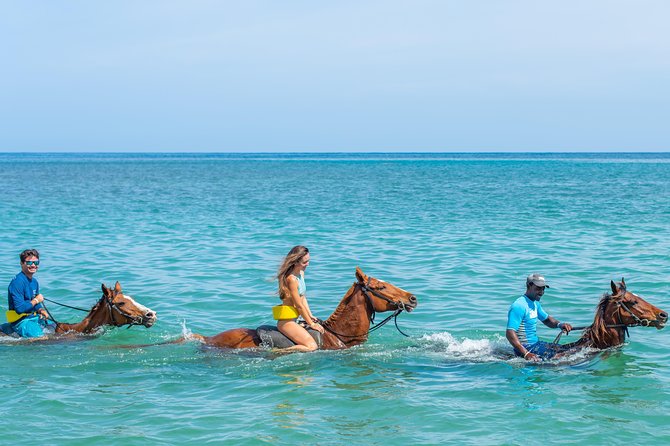 ATV, Horseback Ride, Zipline, Falls Climb + Lunch from Ocho Rios - Horseback Ride N Swim: from land into the Caribbean