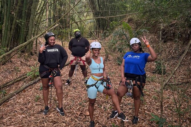 ATV Zipline Nature Walk Swing over Wishing River Kingston Jamaica - Zipline over river and trees: The smooth highlight moment