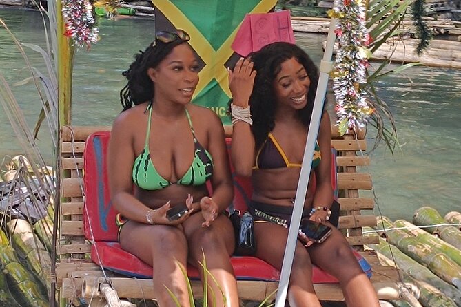 Bamboo Rafting Adventure with Limestone Massage from Montego Bay - Paddling, Food, and the Floating Bar Setup