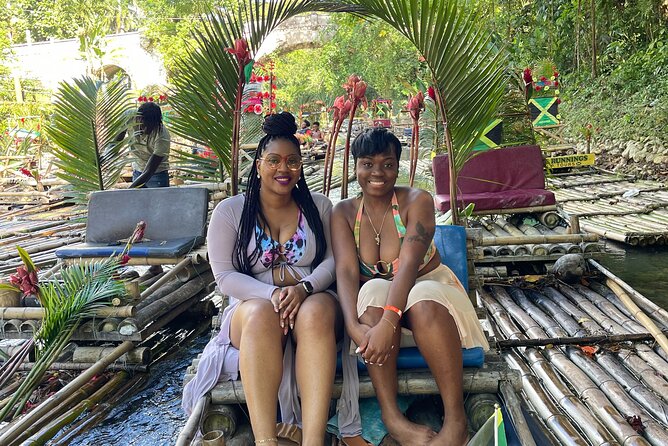 Bamboo Rafting with Limestone Foot massage then Margaritaville. - Boarding the 32ft bamboo raft on the Great River