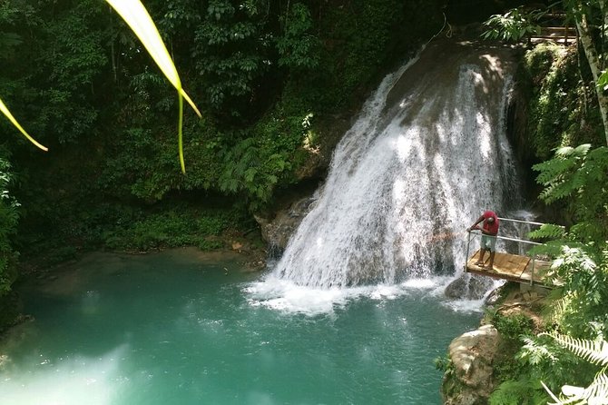Blue Hole and Dunn's River Falls from Montego Bay - Blue Hole Waterfalls: Rope Swing Energy Meets Natural Swimming