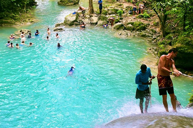 Blue Hole and Secret Falls plus Luminous Lagoon Tour - Glass-bottom boats and optional swims, choosing your comfort level