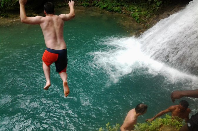 Blue Hole, Dunn's River Falls Luminous Lagoon Excursion From Montego Bay - Blue Hole (Secret Falls): Rope Swing Fun Plus Cave and Swim Time