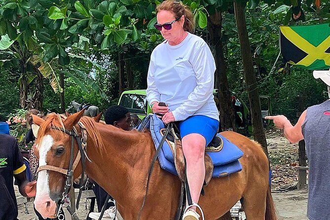 Blue Hole, River Tubing, and Horse Ride with Swim Ocho Rios - The horse ride by the coast: why the ocean swim is the hook