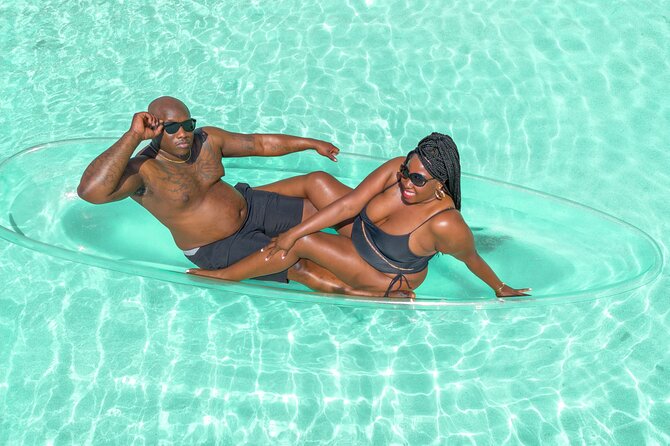 Clear Kayak Beauty Photoshoot Montego Bay Jamaica - Pose coaching from Austin and his assistant
