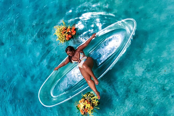 Clear Kayak Drone Photo Shoot and Video in Montego Bay - Floating Flowers or Jamaica Letters, Custom Details That Make Photos Personal
