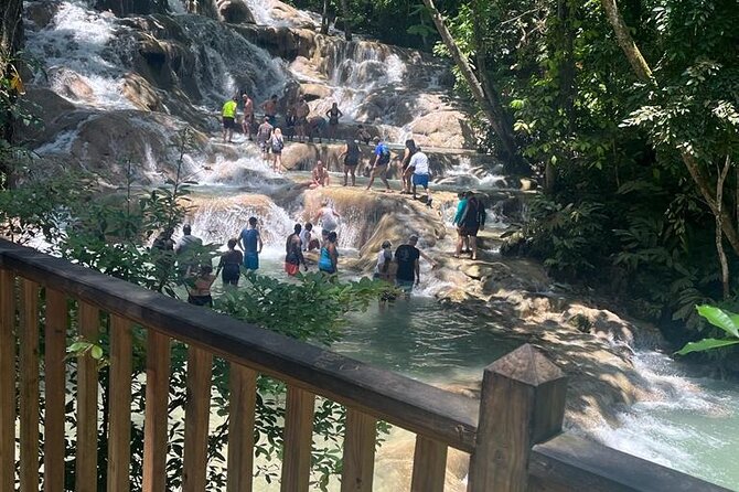 Dunn's River Falls and Beach From Ocho Rios Jamaica - At the falls: beach time and the climb up the cascades