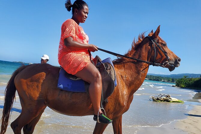 Dunn's River Falls Climb, Zipline and Horseback Riding Private Tour - Horseback riding by the beach and through the waves