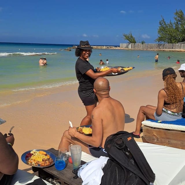 Falmouth: Bamboo Beach Club & Dunn's River Falls - The Best Part for Many People: Lunch and Drinks Served to Your Chair