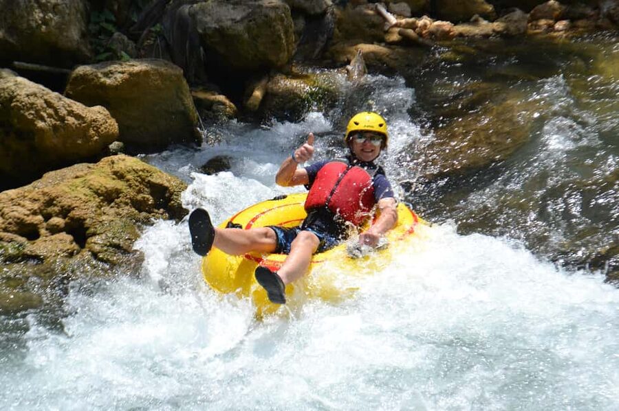 Falmouth: Jungle River Tubing & Bamboo Beach Club VIP Access - From cruise terminal pickup to the first dip in the river