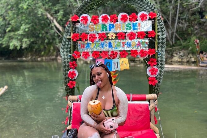 Montego Bay's Guided Bamboo Rafting Tour & Hip-strip Shopping - Included extras on the river side: foot massage, coconut, sugar cane, champagne