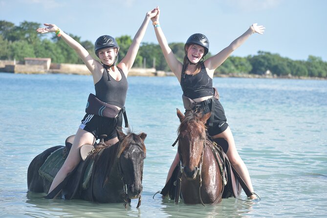Negril 45-minute Guided Horseback Ride and Swim - On the horse: route through villages, beach, then ocean