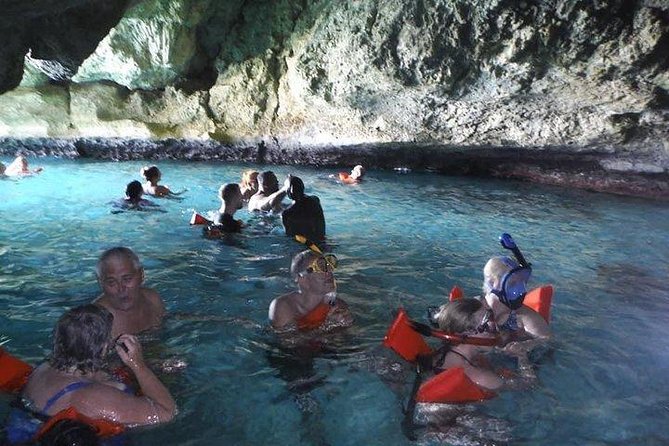 Negril Ricks cruise PLUS Booby Cay Lobster & Cave Snorkeling - Stop 1: Seven Mile Beach reef snorkel, plus an easy first jump into it