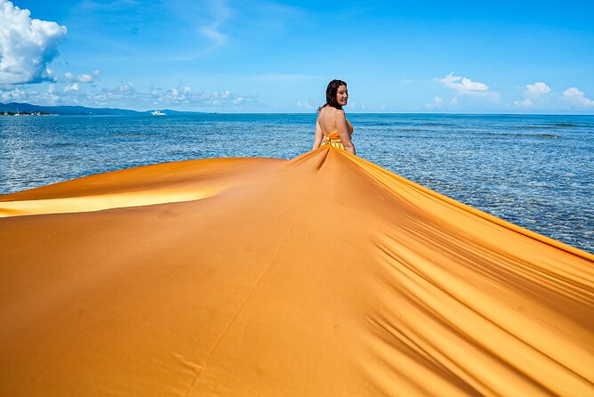 OceanShootJamaica Flying Dress, Montego Bay - Standing-on-the-water photos: why the shallow setup is the magic