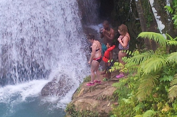 Ocho Rios Tour: Blue Hole and Dunn's River Falls - Stop 1: Blue Hole, rope swings, caves, and the road to adrenaline