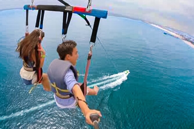 Parasailing above Turquoise Ocean Waters in Montego Bay - Montego Bay from above: what makes this parasailing special