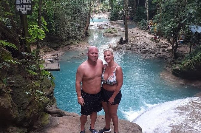 Private Transfer to Dunns River Blue Hole Tubing from Montego Bay - River Rapids Jamaica Tubing: The Rope Swing and Mini-Falls Portion