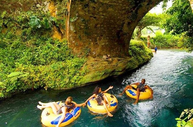 White River Tubing From Montego Bay - White River Rapids and the Midway Cliff Jump Moment